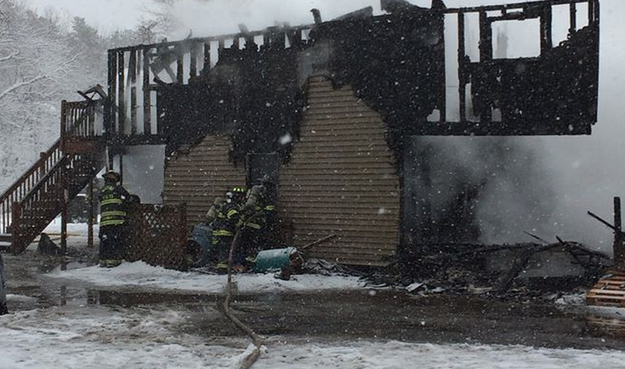  Firefighters extinguishing a barn fire in the Whiting section of Manchester late Thursday morning. (Photo: Manchester Township Police Department) 
