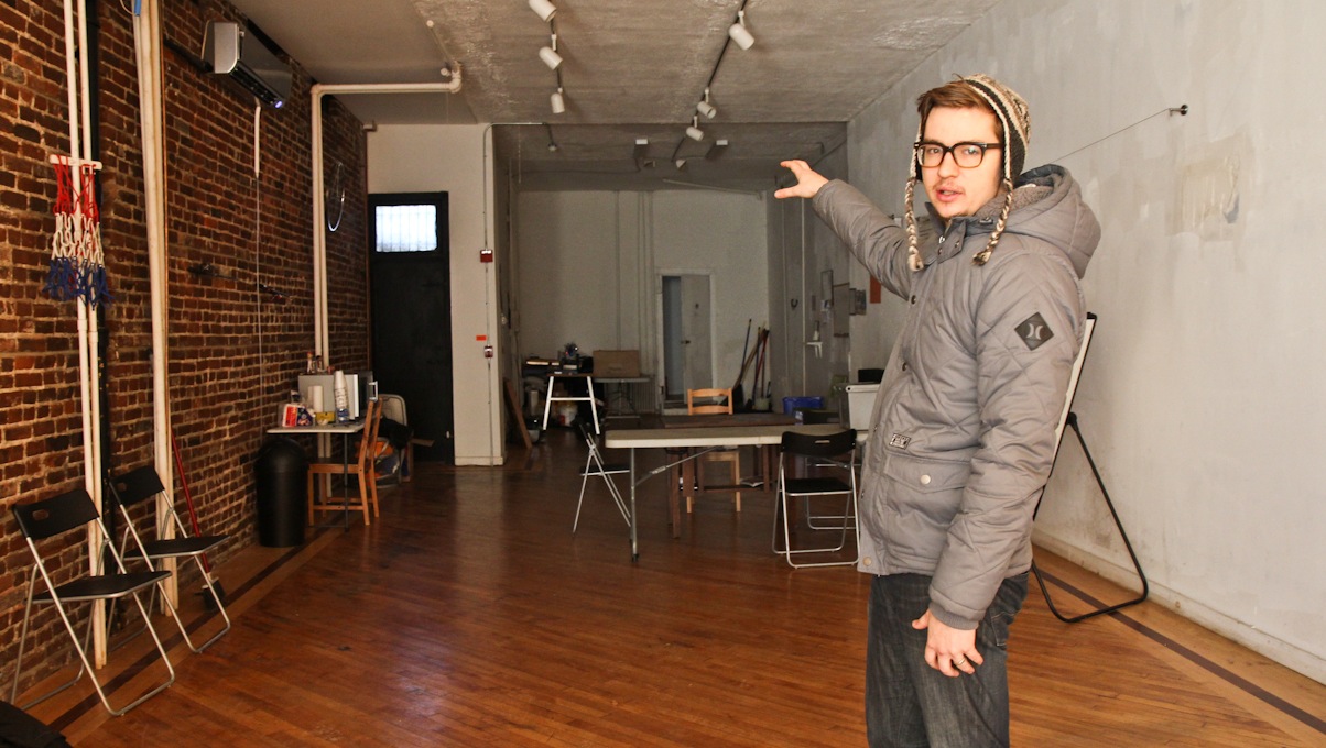  Mike Wamboldt is a Brewerytown resident. He is about to open Crime and Punishment, a brewery and pub in a former community center at 27th and Girard Avenue. (Kimberly Paynter/WHYY) 