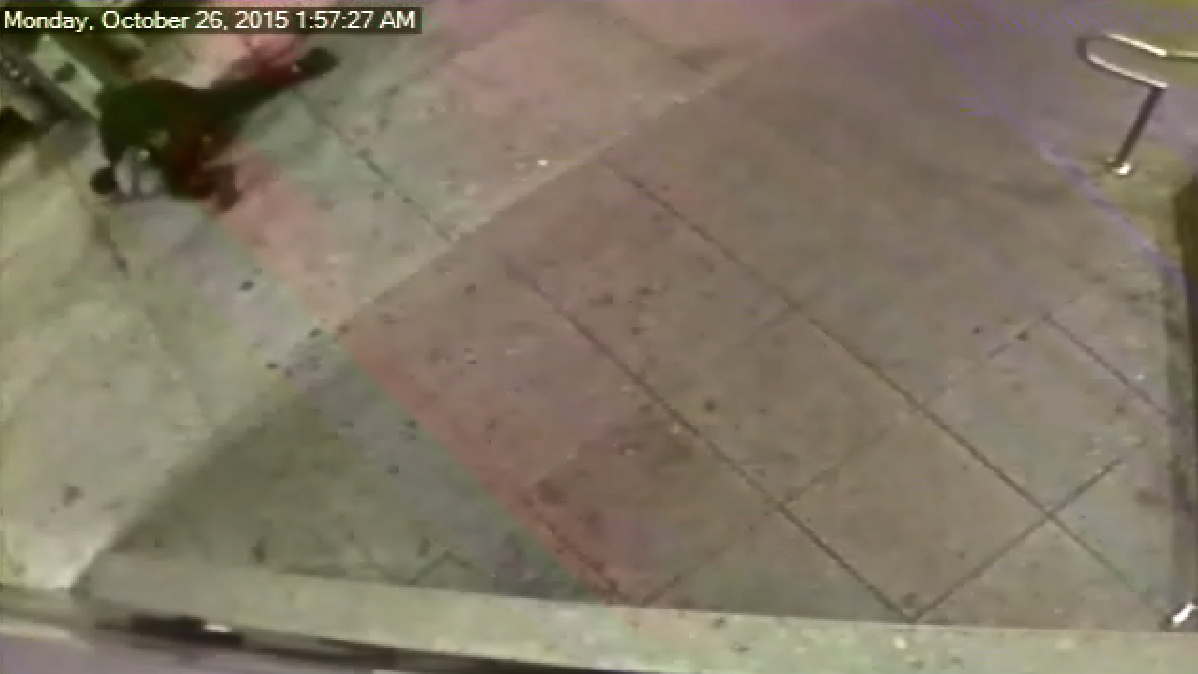 A frame from a SEPTA surveillance video shows Omar Lopez struggling with a transit officer at the Huntingdon station in Kensington. Lopez later died in custody. (Image via SEPTA)