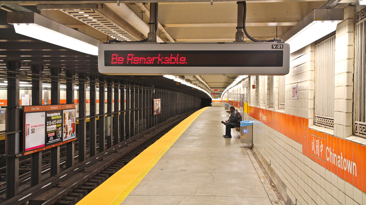 The platform at the Chinatown stop on the Broad-Ridge spur of the Broad Street Line is shown. (Kimberly Paynter/WHYY, file) 
