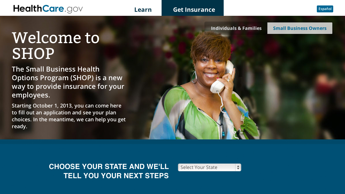 The home page of the SHOP website gives information about how the SHOP Marketplace will work. 