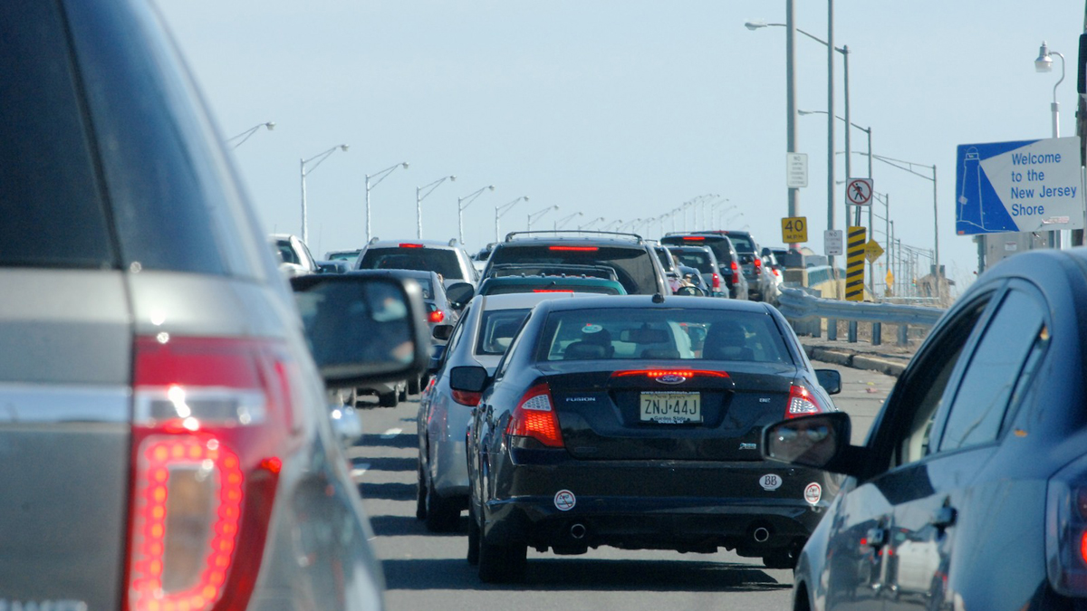Drivers are shown on their way to Seaside Heights