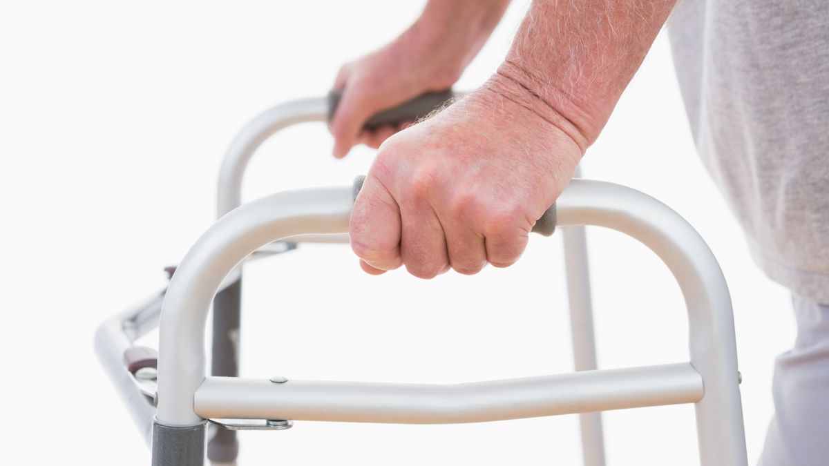  <a href='http://www.shutterstock.com/pic-257070058/stock-photo-senior-man-walking-with-zimmer-frame.html'>Elder care</a> image courtesy of Shutterstock.com) 