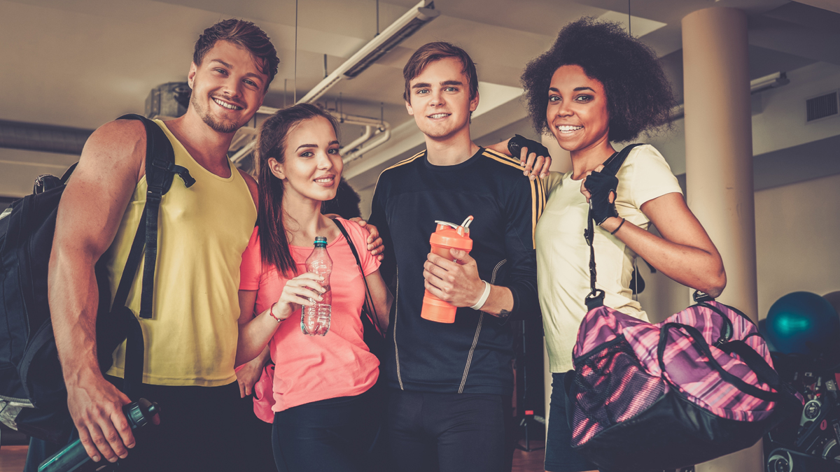  (<a href='http://www.shutterstock.com/pic-321184157/stock-photo-multiracial-group-after-aerobics-class.html'>Gym buddies</a> image courtesy of Shutterstock.com) 