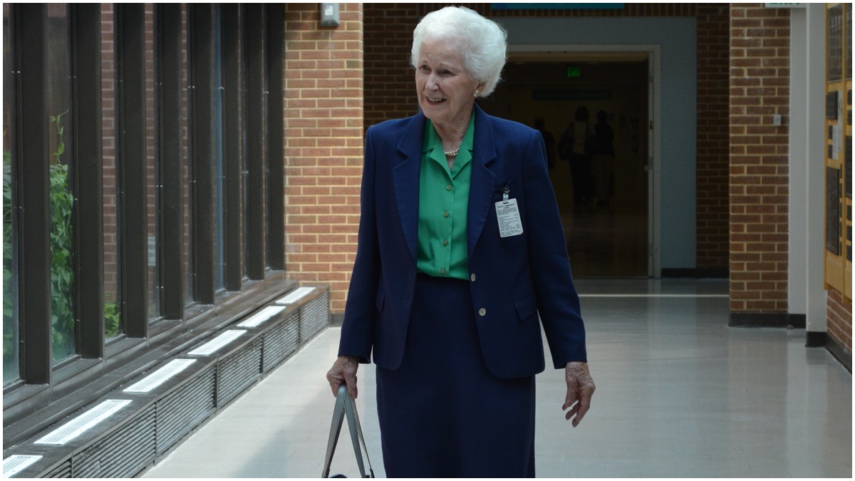  84-year-old Sigrid Mills has not missed a volunteer day in more than 10 years (photo courtesy of Bayhealth Medical Center)  