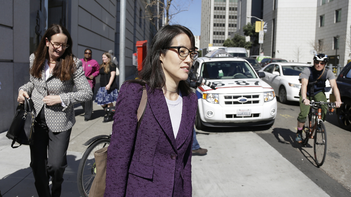  Shake-ups at Reddit, like the resignation of CEO Ellen Pao, pictured in this file photo from Feb. 24, 2015,are symptomatic of the growing pains of the web site that calls itself the front page of the Internet.  (AP Photo/Eric Risberg) 