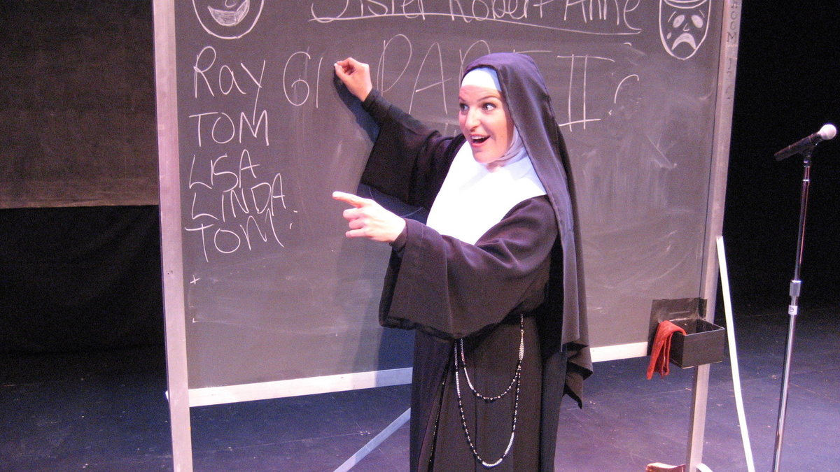  Christine Mild in 'Sister Robert Anne's Cabaret Class' at Society Hill Playhouse. (Image courtesy of Society Hill Playhouse)  