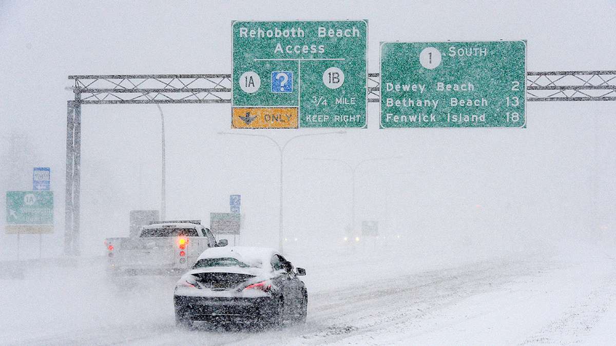 While most Delaware roads were cleared from snow Monday