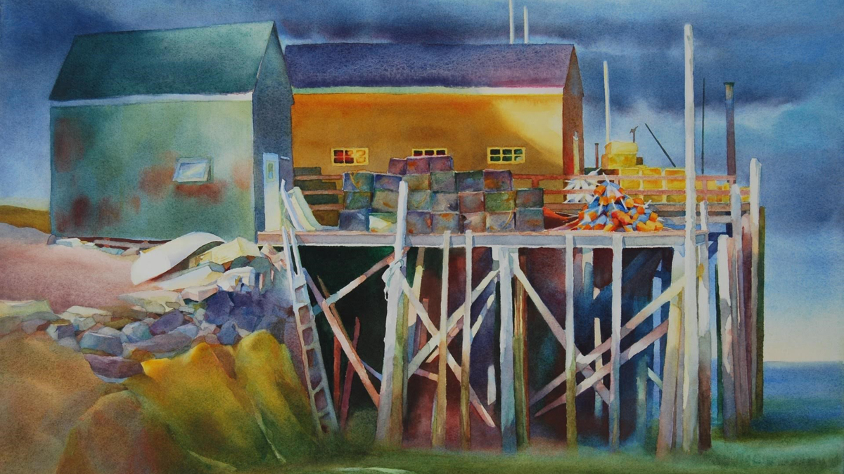  The Garden State Watercolor Society & the Delaware Watercolor Society host annual juried exhibitions. Pictured: Sun Prisms and Showers by Jeanne Dobie, juror of the Garden State Watercolor Society's 46th annual show. 