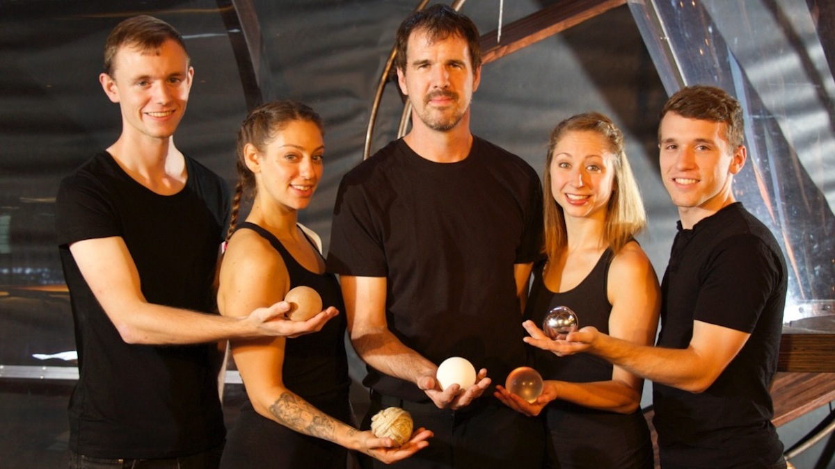 The cast of 'Theorem.' Greg Kennedy is in the center. (Courtesy of FringeArts) 