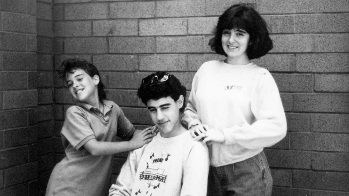 Tina Fey (right) and friends, circa 1987-88 outside the Upper Darby Performing Arts Center (Image courtesy the Upper Darby Summer Stage) 