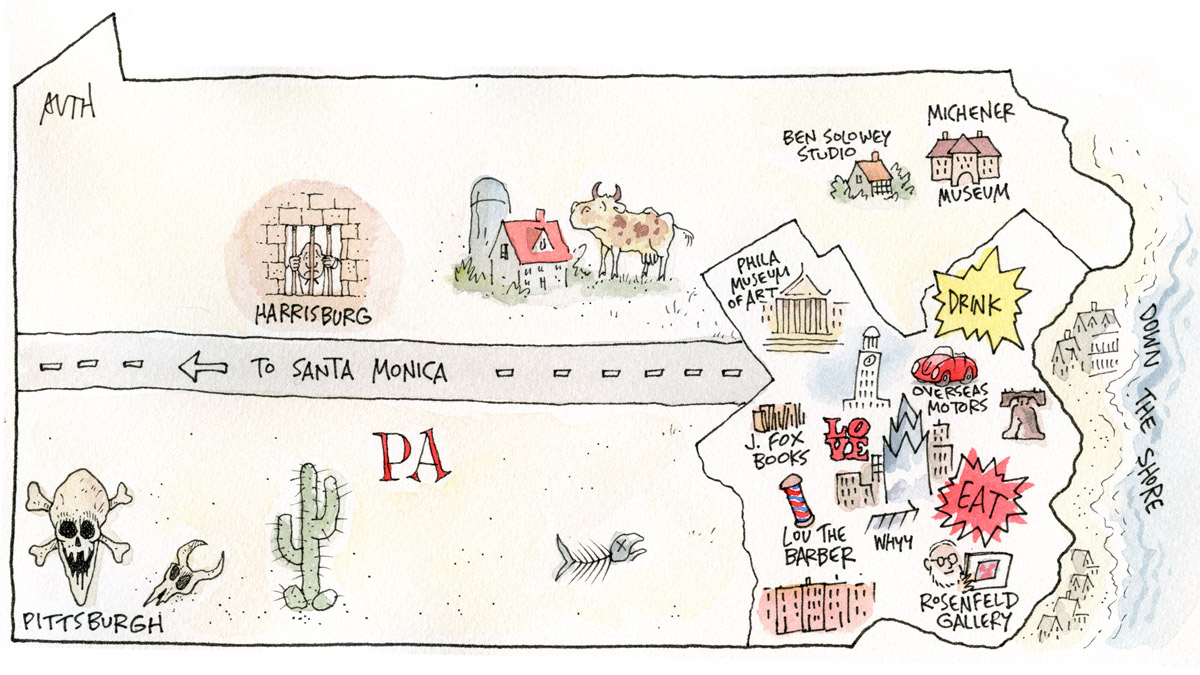 Map of Pennsylvania by Tony Auth. 