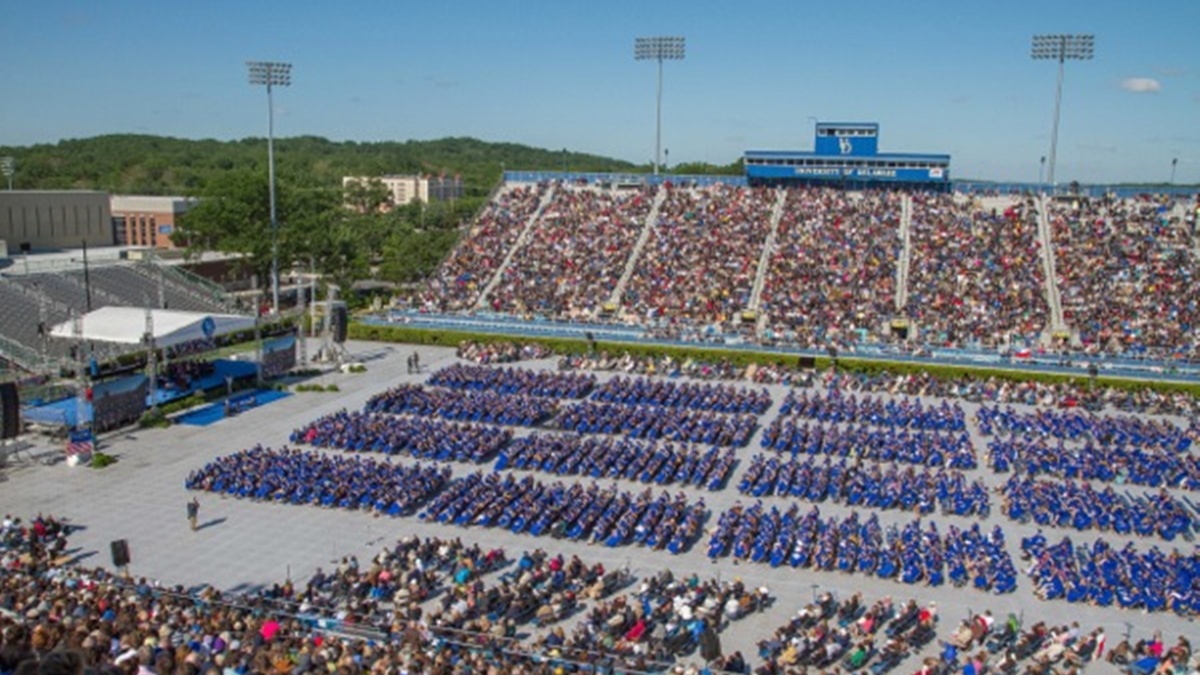  The May 2013 graduation ceremony at UD (photo courtesy of the University of Delaware)  