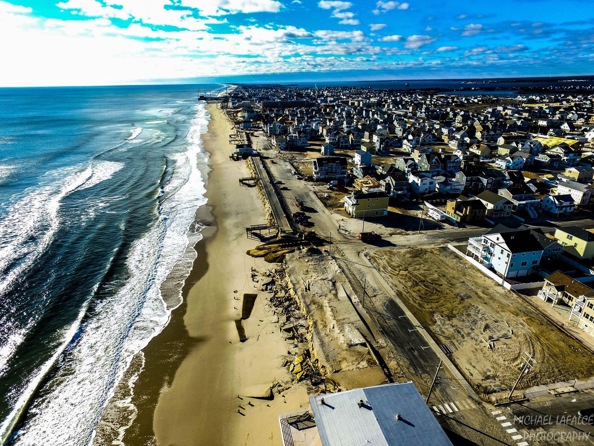 Construction crews in Ortley Beach today. (Image: Michael LaFalce Photography)