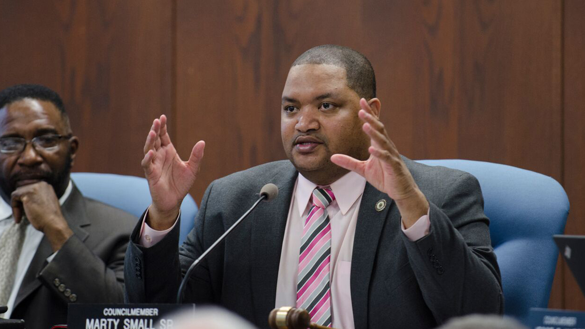 Atlantic City Council President Marty Small says auctioning Bader Field could net the city much-needed revenue. (Anthony Smedile/for NewsWorks)