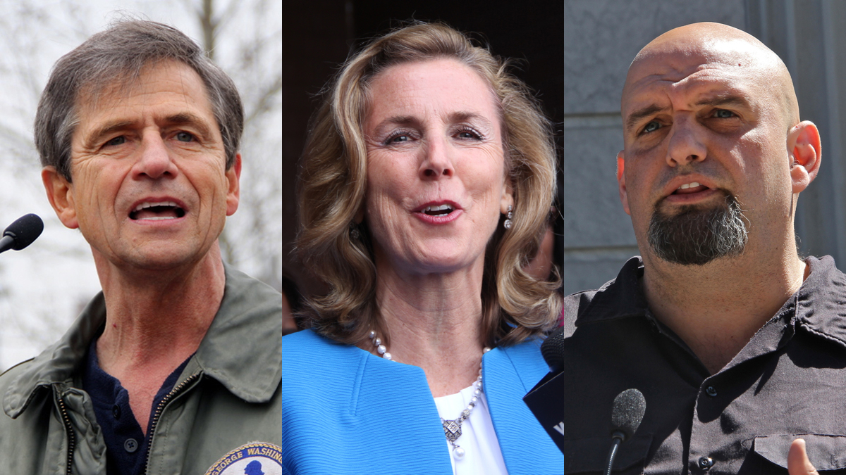 Democratic candidates for U.S. Senate (from left) Joe Sestak