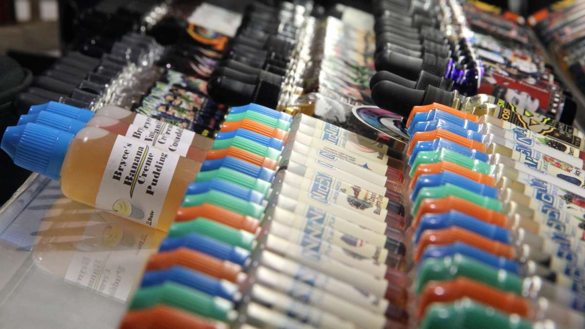 Vaping liquid in a variety of flavors are available. (Emma Lee/WHYY)