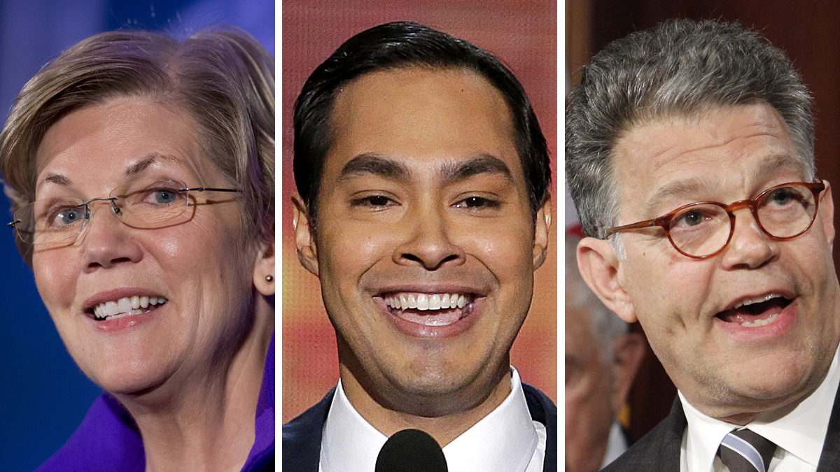 (L to R): Senator Elizabeth Warren of Massachusetts