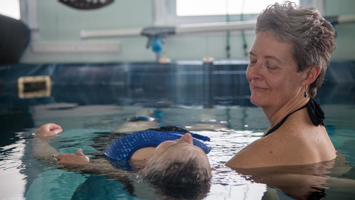 Watsu is a combination of aquatic therapies and shiatsu massage founded by Howard Dull in the early 1980s. (Emily Cohen/for NewsWorks) 
