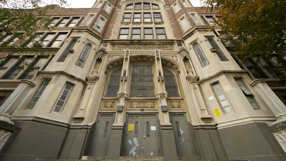  Sale of the West Philadelphia High School to a private developer closed this February. (Nathaniel Hamilton/for NewsWorks)  