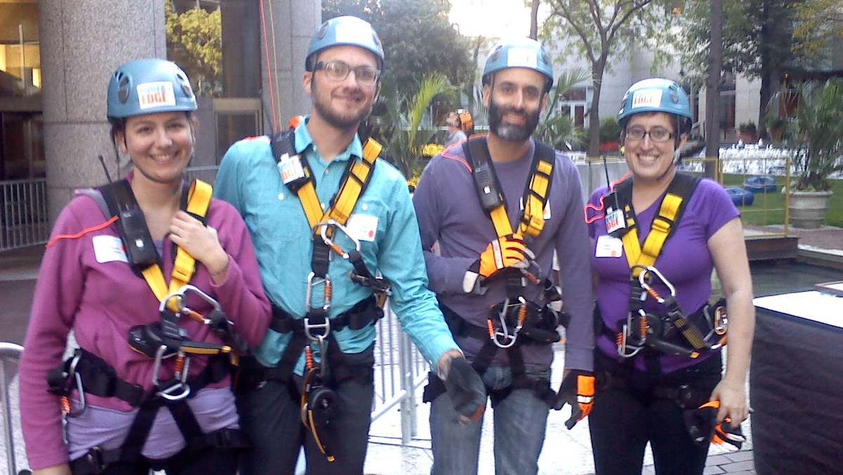  (L to R) Sarah Wilson, Jesse Keenan, Jon Scherer and Shira Cohen represent Wissahickon Charter at Outward Bound's 