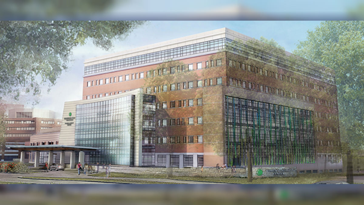  An artist rendering shows the new eight-story building planned at Christiana Hospital. (photo courtesy Christiana Care) 