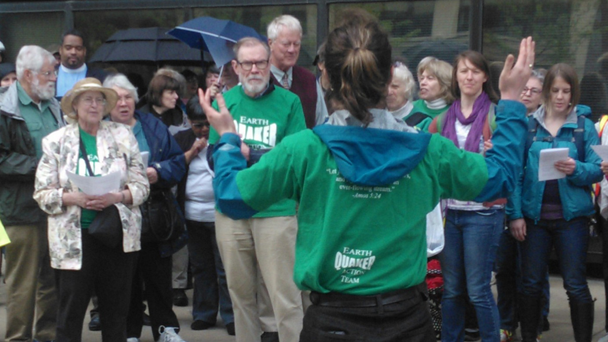 Demonstrators led by the Earth Quaker Action Team and Philadelphians Organized to Witness