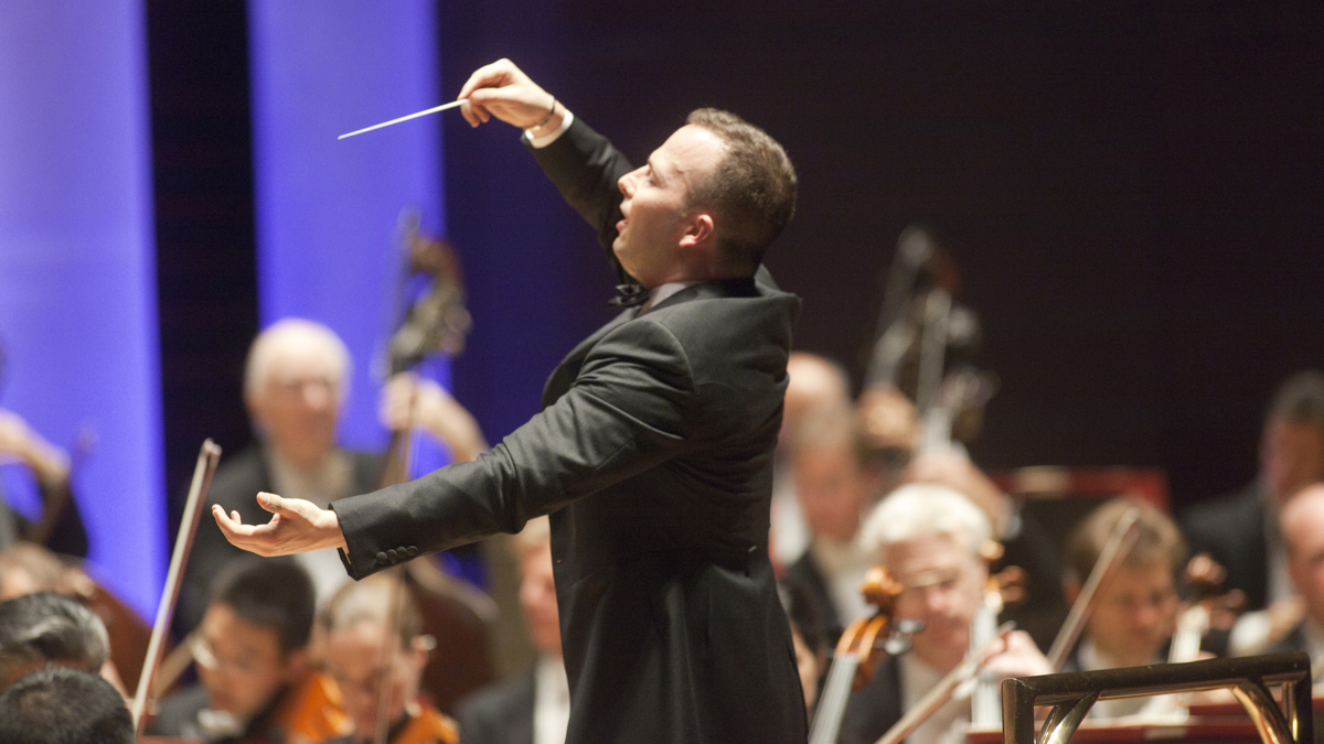  File photo: Yannick Nézet-Séguin conducting the Philadelphia Orchestra, opening night 2012. (Image courtesy of the Philadelphia Orchestra) 