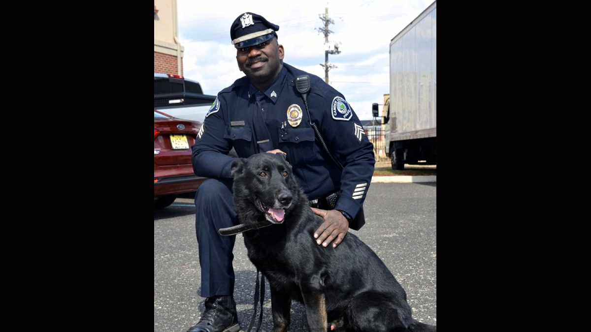  Camden County Police K-9 Officer Zero with his partner, Lt. Zsakhiem James. (Photo courtesy of Camden County Police) 