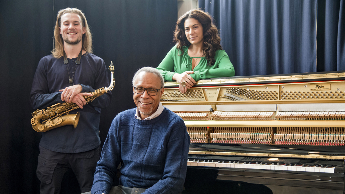 Kimmel Center jazz residents (from left) Max Swan, Jawanza Kobie and Joanna Pascale will premiere their innovative works this week. (Kimmel Center)