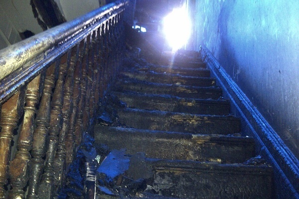 <p><p>26. What was once a stairwell to the third floor now offers a clear view of the skies above. (Brian Hickey/WHYY)</p></p>
