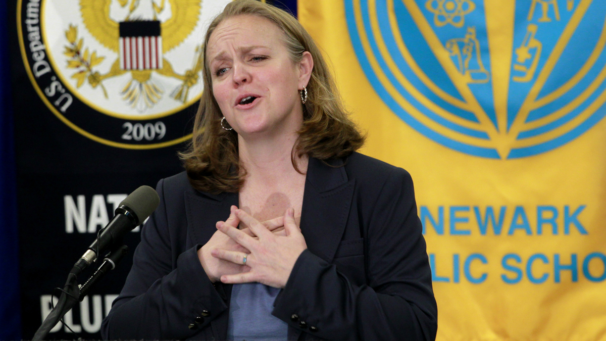  Cami Anderson,  after she was named to head Newark's public schools on May 4, 2011. (AP Photo/Julio Cortez) 