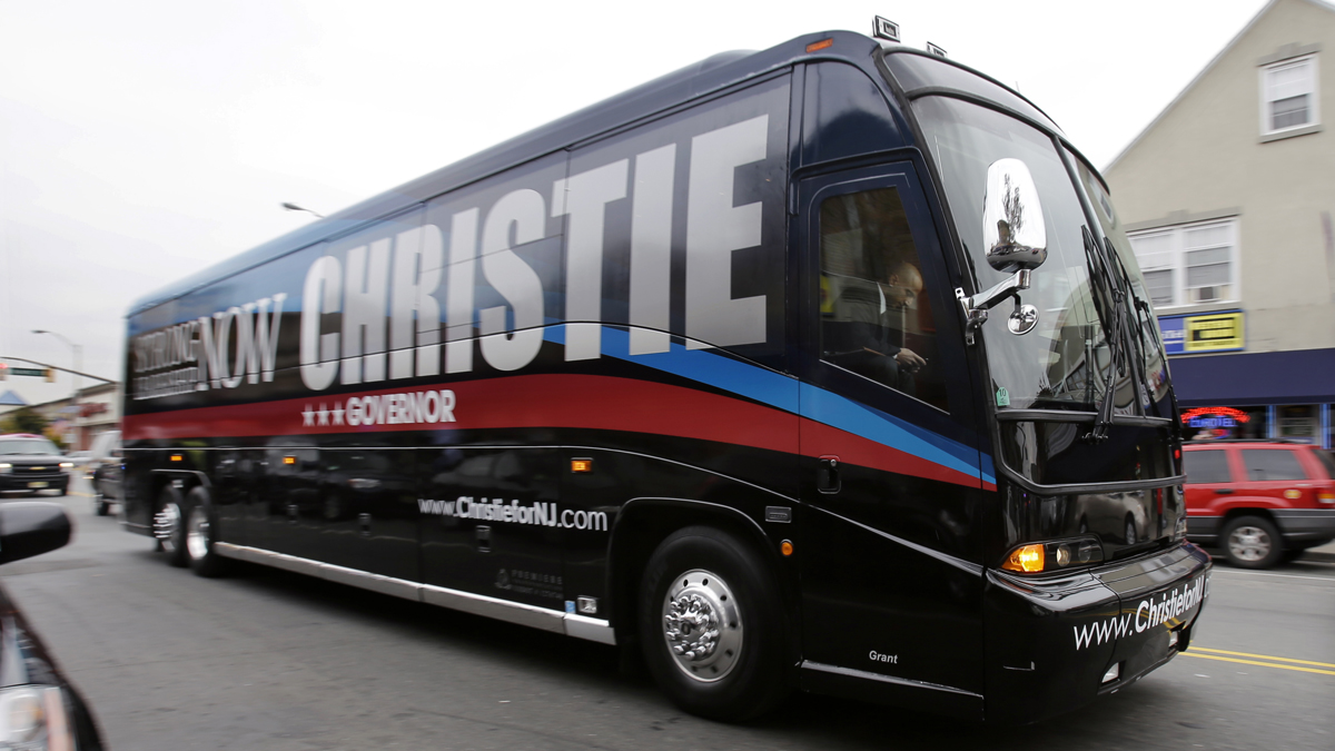  Governor Christie's 2013 re-election campaign bus. Buses like this are typically used by well-funded presidential candidates. (AP Photo/Mel Evans) 