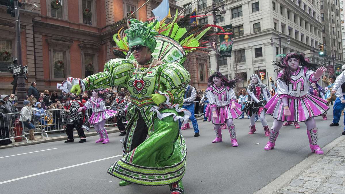The Spartans Fancy Brigade performs in from of the Union League on South Broad Street (Jonathan Wilson/for NewsWorks)