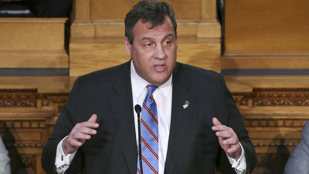  New Jersey Gov. Chris Christie stands in the Statehouse as he delivers his budget address Tuesday, Feb. 28, 2017, in Trenton, N.J. Christie unveiled his final budget proposal as governor. (AP Photo/Mel Evans) 