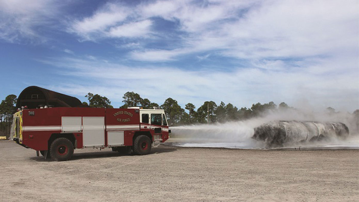  The Air Force began using foam that contained PFOS and PFOA in 1970 to extinguish fuel-based fires. (U.S. Air Force file photo) 