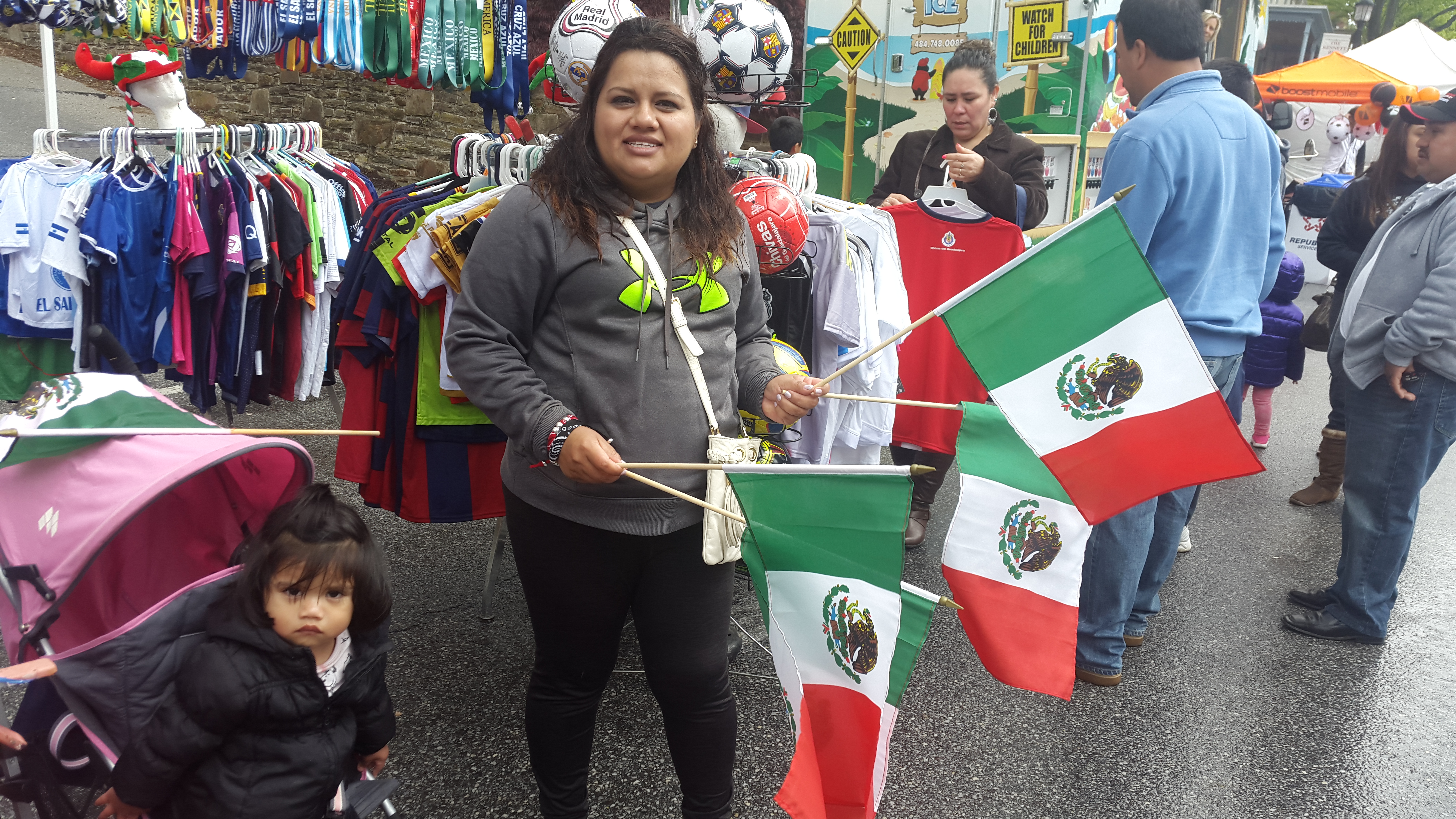  Street vendors traveled from around the tri-state area to hawk their Mexico-themed wares in Kennett Square. (Laura Benshoff/WHYY) 