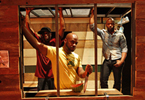 Tommy Shepherd, Marc Bamuthi Joseph and Theaster Gates in red, black & Green: a blues. Photo: Bethanie Hines
