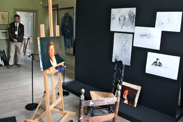 Jamie Wyeth had his first studio in his father's living room in Chadds Ford. Here he painted the official portrait of John F. Kennedy. (Emma Lee/for NewsWorks)