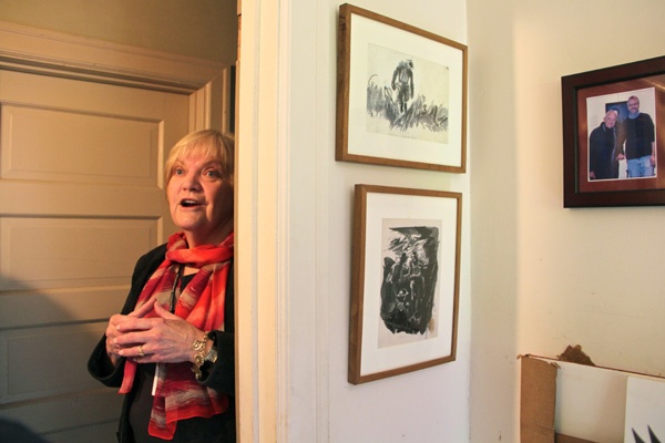 Tour guide Mary Nell Ferry prepares visitors for the 