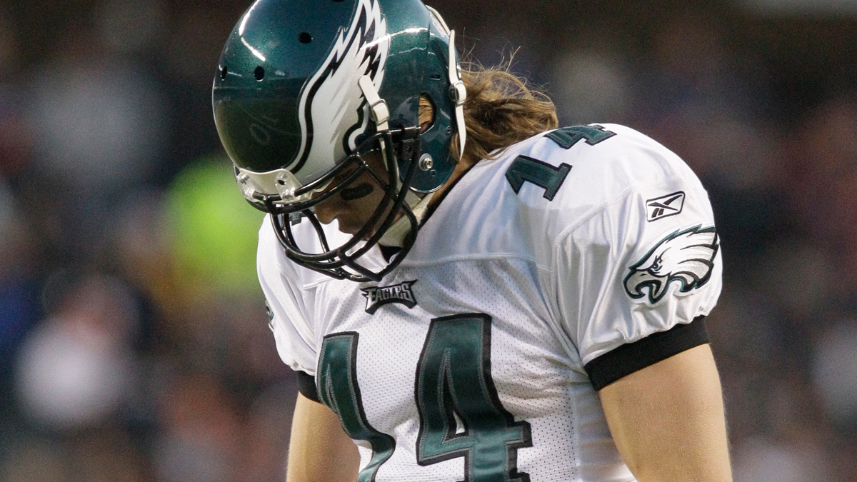  Philadelphia Eagles wide receiver Riley Cooper (14) reacts in the first half of an NFL football game against the Chicago Bears in Chicago, Sunday, Nov. 28, 2010. (AP Photo/Nam Y. Huh) 