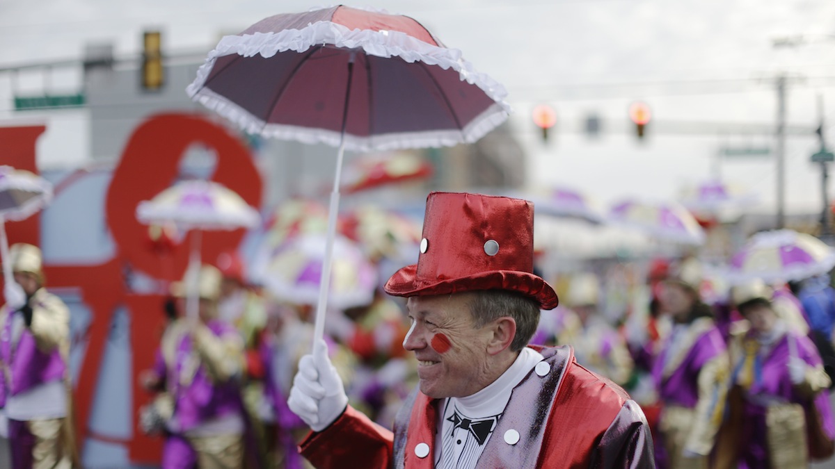  Mummers strut ahead of the annual New Year's Day parade, Wednesday, Jan. 1, 2014, in Philadelphia. (AP Photo/Matt Rourke) 