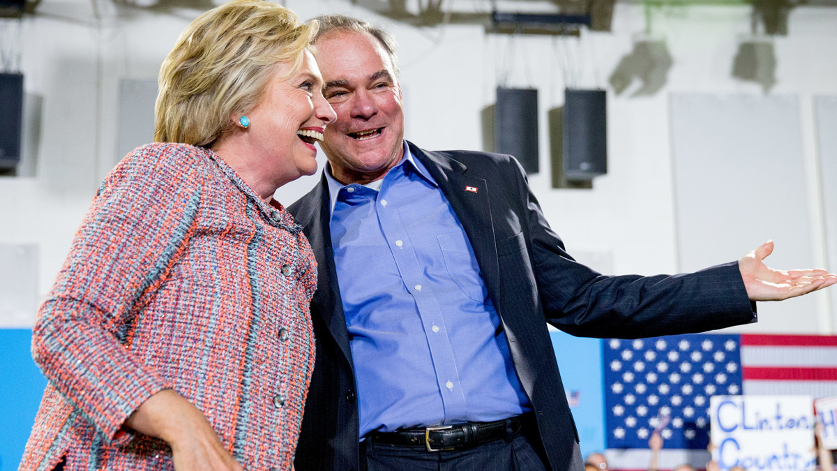 Democratic presidential candidate Hillary Clinton has chosen Sen. Tim Kaine of Virginia as a running mate. (Andrew Harnik/AP Photo)