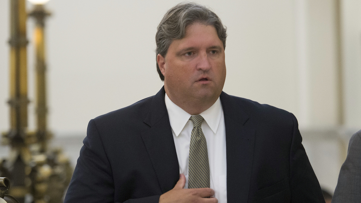 Former deputy attorney general Bruce Beemer arrives at Montgomery County courtroom before being called to continue his tesitimony in the trail of Pennsylvania Attorney General Kathleen Kane