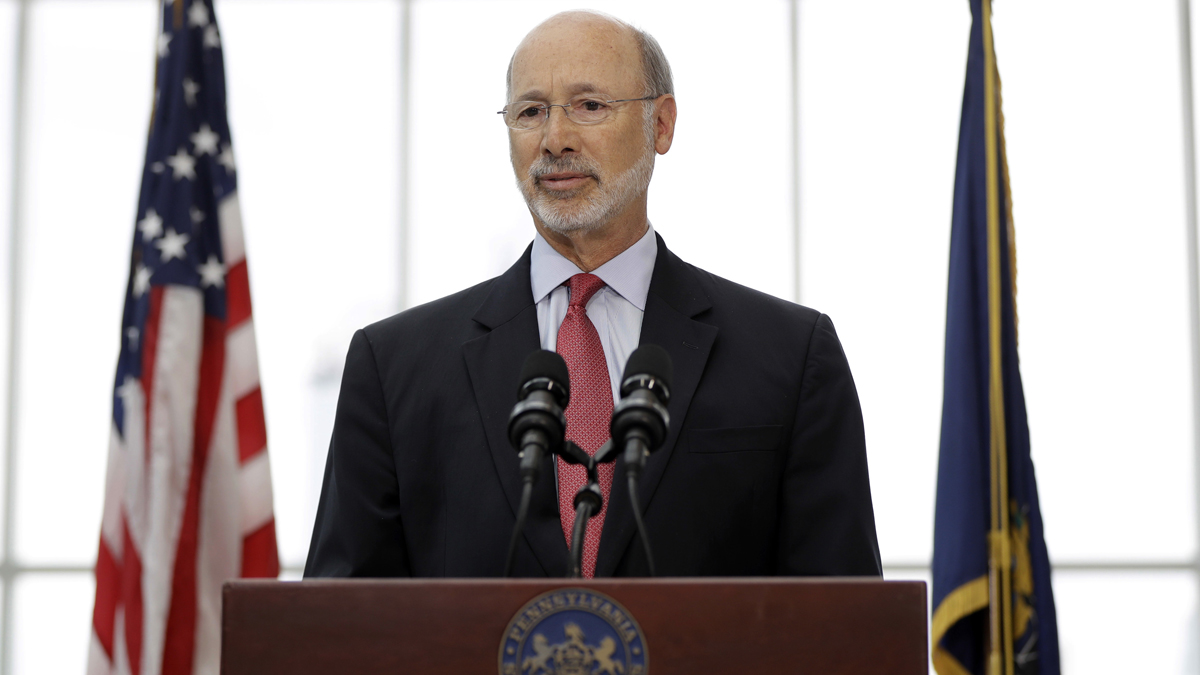 Gov. Tom Wolf reiterated a call Wednesday for measures to address Pennsylvania's opioid abuse crisis. He wants  doctors to use the state's prescription drug-monitoring program more effectively; improve medical school education on opioids; and limit opioid prescription overall. (Matt Rourke/AP Photo)