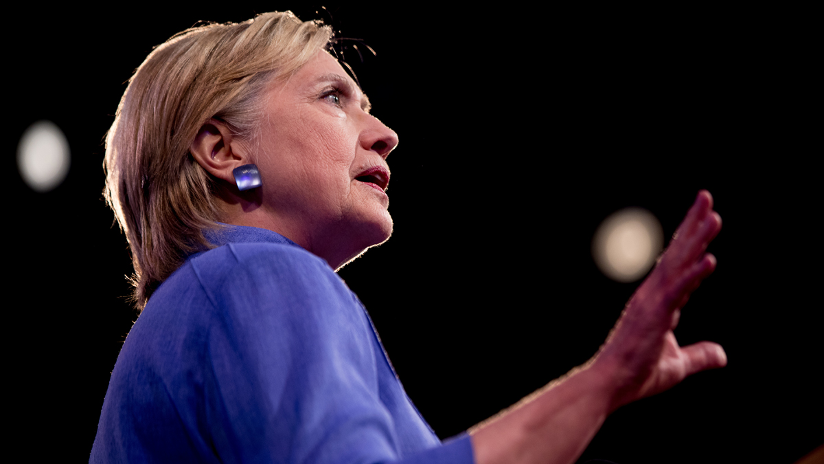 Democratic presidential candidate Hillary Clinton speaks at the American Legion's 98th Annual Convention at the Duke Energy Convention Center in Cincinnati
