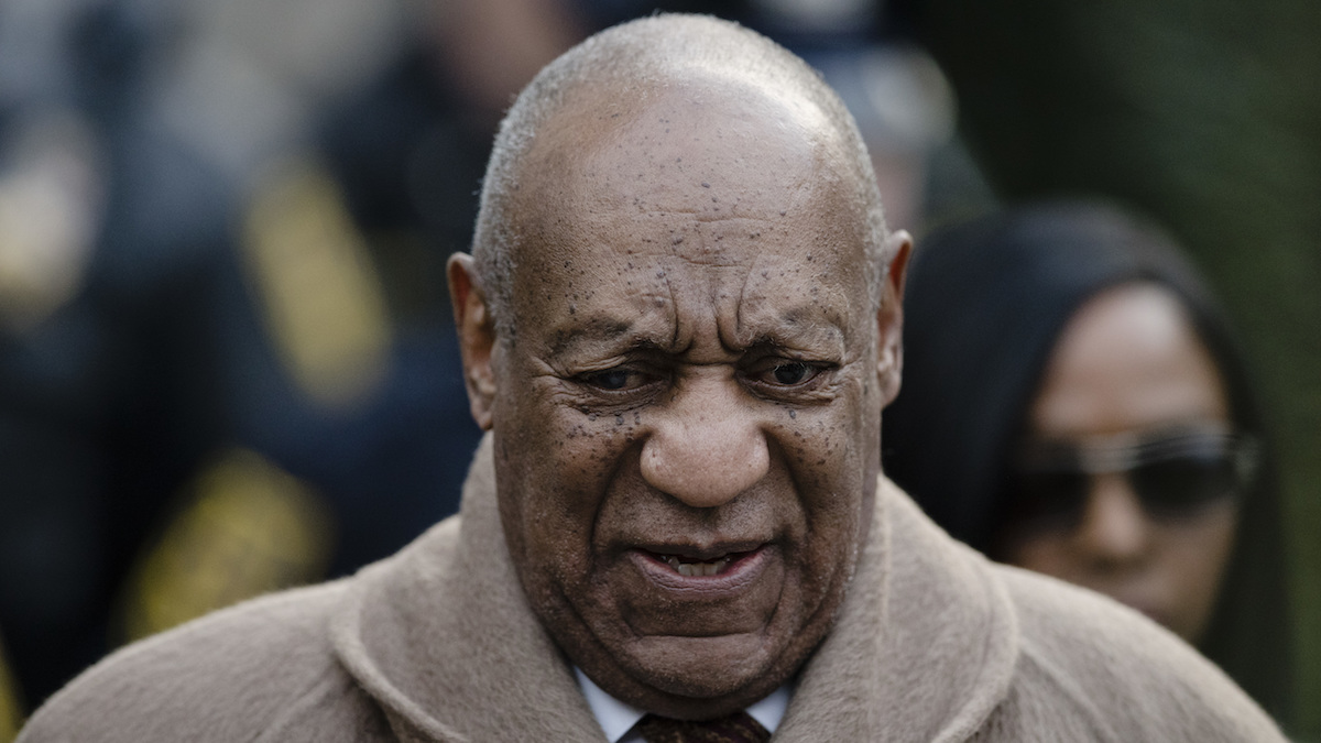 Bill Cosby departs after a pretrial hearing in his sexual assault case at the Montgomery County Courthouse in Norristown