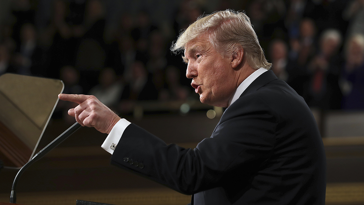  President Donald Trump told a joint session of Congress he would push forward with his plan to invest $1 trillion in the country’s infrastructure. (Jim Lo Scalzo/Pool Image via AP) 