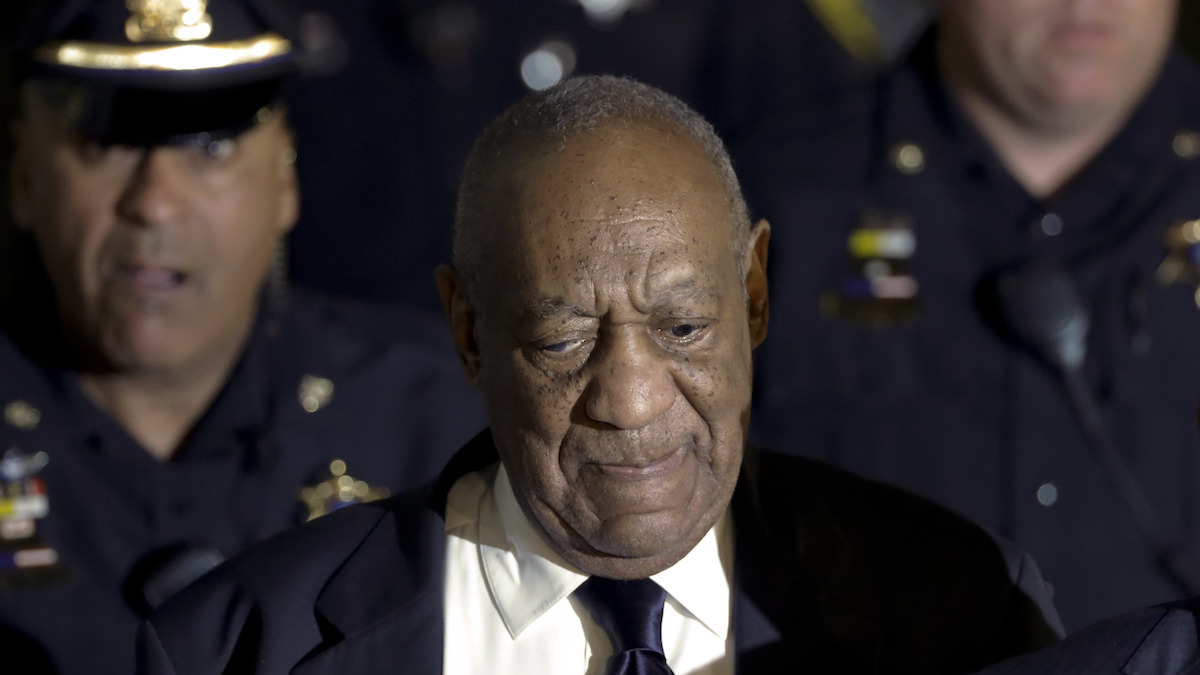  Bill Cosby leaves the Montgomery County Courthouse during his sexual assault trial, Tuesday, June 13, 2017, in Norristown, Pa. (AP Photo/Matt Slocum) 