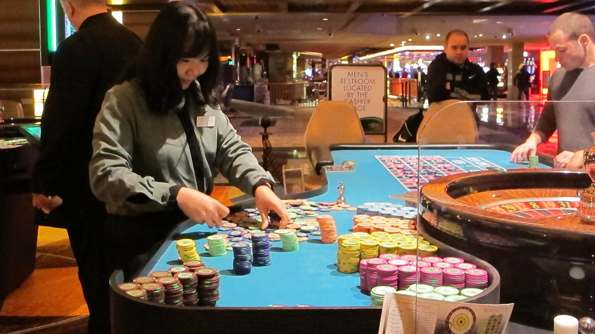 A dealer counts chips during a game of roulette at the Tropicana Casino and Resort in Atlantic City. (Wayne Parry/AP Photo) 